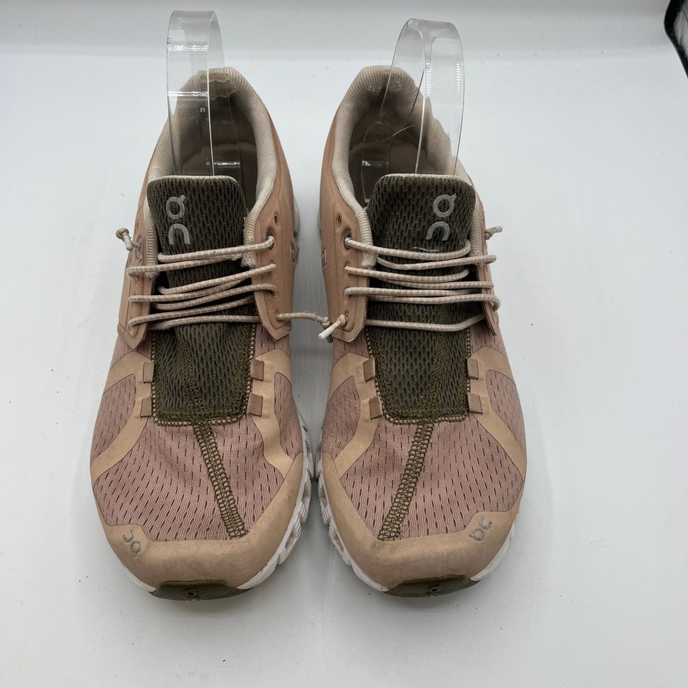 OC On Cloud Womens 8.5 Rose Olive Green Mesh Running Athletic Shoes Workout READ